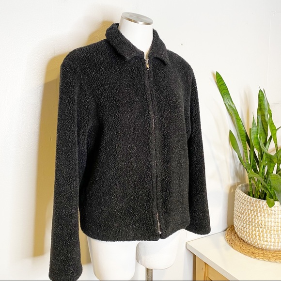 J Crew | Boxy Sherpa High Pile Fleece Jacket, Full Zip Sz. L
